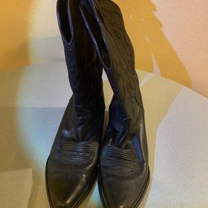 Ariat Black Deerskin Cowboy Boots 10B